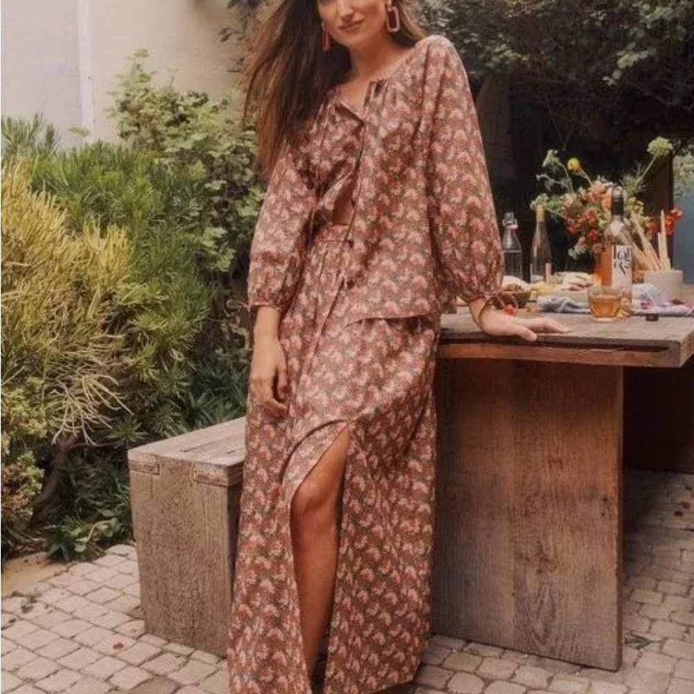 J. Crew Floral Maxi Dress in Pink and Brown